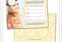 5X7 And 4X6 Gift Certificate Template, Fresh Blossoms, Psd Photoshop for Free Photography Gift Certificate Template