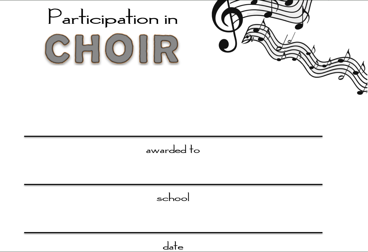 8+ Free Choir Certificate Of Participation Templates - Pdf | Free inside Choir Certificate Template