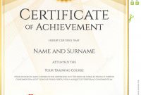Achievement Certificate Template intended for Certificate Of Attainment Template