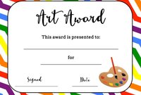 Art Award Certificate (Free Printable) | Ms. Chiz's Art Class | Art intended for Free Art Certificate Templates