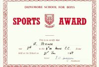Athletic Certificate Template in Athletic Certificate Template