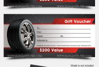 Auto Shop – Premium Gift Certificate Psd Template for Automotive Gift Certificate Template