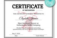 Ballet Certificate | Certificates | Printable Award Certificate in Dance Certificate Template