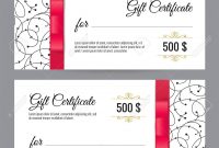 Black And White Gift Voucher Template With Floral Pattern And.. within Black And White Gift Certificate Template Free