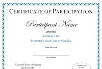Brilliant Ideas For Conference Participation Certificate Template On inside Conference Participation Certificate Template