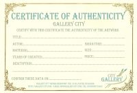 Certificate Authenticity Template Art Authenticity Certificate for Art Certificate Template Free