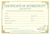 Certificate Authenticity Template Art Authenticity Certificate for Free Art Certificate Templates