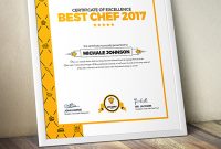 Certificate Design Template For Best Chef Fast Food And Restaurant  Certificate Template #67124 intended for Design A Certificate Template