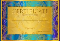 Certificate, Diploma (Golden Design Template, Colorful Background).. with regard to Certificate Scroll Template