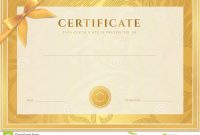Certificate, Diploma Template. Gold Award Pattern Stock Vector inside Certificate Scroll Template