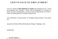 Certificate Employment Template 13 – Elsik Blue Cetane for Sample Certificate Employment Template