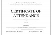 Certificate Of Attendance Template Free – Yeder.berglauf-Verband within Free Templates For Certificates Of Participation