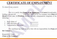 Certificate Of Employment And Compensation Format – Yeder.berglauf for Certificate Of Employment Template