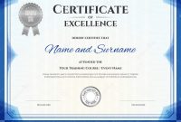 Certificate Of Excellence In Vector Stock Vector – Illustration Of within Free Certificate Of Excellence Template