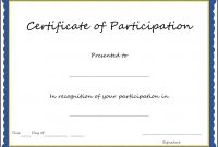 Certificate Of Participation Format Pdf Great Certificate within Certificate Of Participation Template Doc