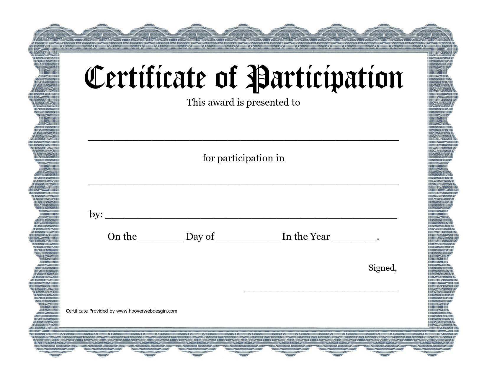Certificate Of Participation Template Filename | Elsik Blue Cetane in Certificate Of Participation Template Pdf