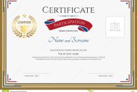 Certificate Of Participation Template In Sport Theme Stock Vector throughout Certification Of Participation Free Template