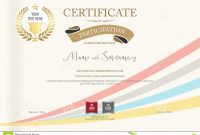 Certificate Of Participation Template With Golden Award Laurel Stock for Templates For Certificates Of Participation