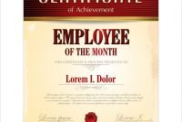 Certificate Template Employee Of The Month within Employee Of The Month Certificate Template With Picture