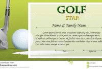 Certificate Template For Golf Star With Green Background Stock for Golf Certificate Template Free