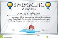 Certificate Template For Swimming Award Stock Vector – Illustration in Swimming Award Certificate Template