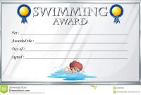 Certificate Template For Swimming Award Stock Vector – Illustration with regard to Swimming Award Certificate Template