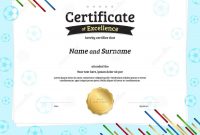 Certificate Template In Football Sport Theme With Ball Border Fr with regard to Athletic Certificate Template