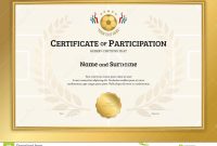 Certificate Template In Football Sport Theme With Gold Border Fr intended for Football Certificate Template