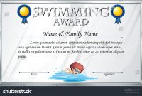 Certificate Template Swimming Award Illustration Stock Vector regarding Swimming Award Certificate Template