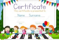 Certificate Template With Children Crossing Road Background Stock throughout Crossing The Line Certificate Template