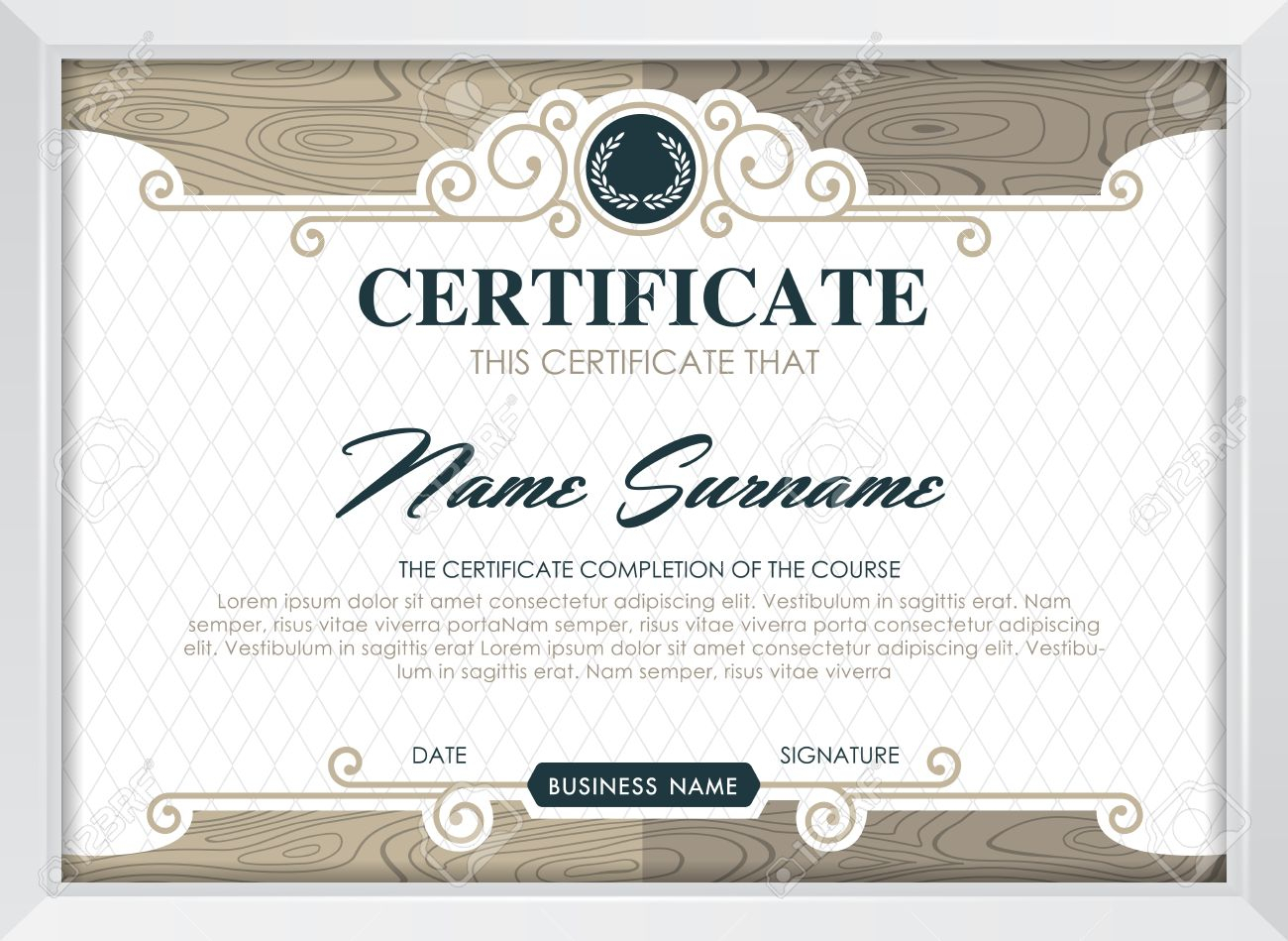 Certificate Template With Clean And Modern Pattern, Luxury  Golden,qualification.. pertaining to Qualification Certificate Template