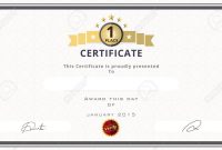 Certificate Template With First Place Concept. Certificate Border.. for First Place Certificate Template