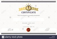 Certificate Template With First Place Concept. Certificate Border with First Place Award Certificate Template
