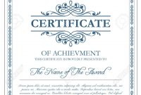 Certificate Template With Guilloche Elements. Blue Diploma Border.. within Validation Certificate Template