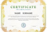Certificate Template With Guilloche Elements. Yellow Diploma.. inside Validation Certificate Template