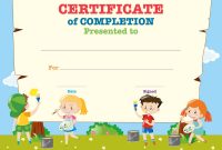 Certificate Template With Happy Children within Children&#039;s Certificate Template