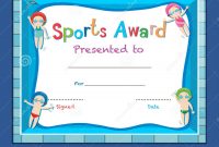 Certificate Template With Kids Swimming Stock Vector – Illustration inside Swimming Award Certificate Template