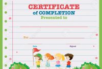 Certificate Template With Kids Walking In The Park Illustration pertaining to Children's Certificate Template
