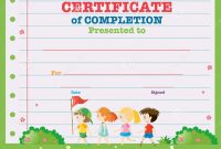 Certificate Template With Kids Walking In The Park Stock Vector pertaining to Walking Certificate Templates