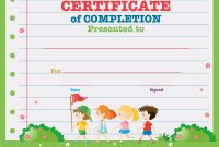 Certificate Template With Kids Walking In The Park throughout Walking Certificate Templates