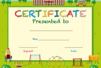 Certificate Template With School In Background within Certificate Templates For School