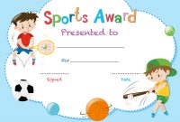 Certificate Template With Two Boys Playing Sports with regard to Athletic Certificate Template