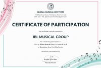 Certificate Templates: Certificate Of Participation, Format Of with Choir Certificate Template