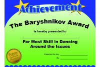Certificates Fun Certificate From Funny Employee He Bar Yshnikov regarding Funny Certificates For Employees Templates