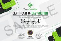 Certifications | Team Recycling with Certificate Of Disposal Template