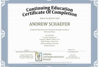 Ceu Certificate Of Completion Template Sample in Continuing Education Certificate Template