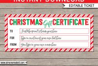 Christmas Gift Certificate Template – Red, Green & White for Christmas Gift Certificate Template Free Download