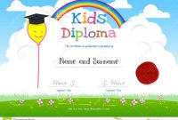 Colorful Kids Summer Camp Diploma Certificate Template In Cartoo for Summer Camp Certificate Template