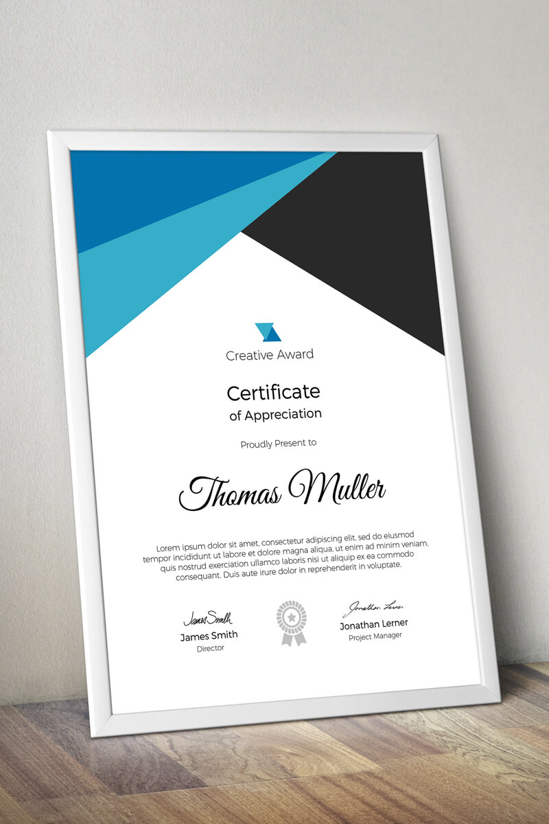 Creative Award Certificate Template #74346 inside Small Certificate Template