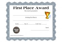 Customizable Printable Certificates | First Place Award Printable throughout First Place Award Certificate Template